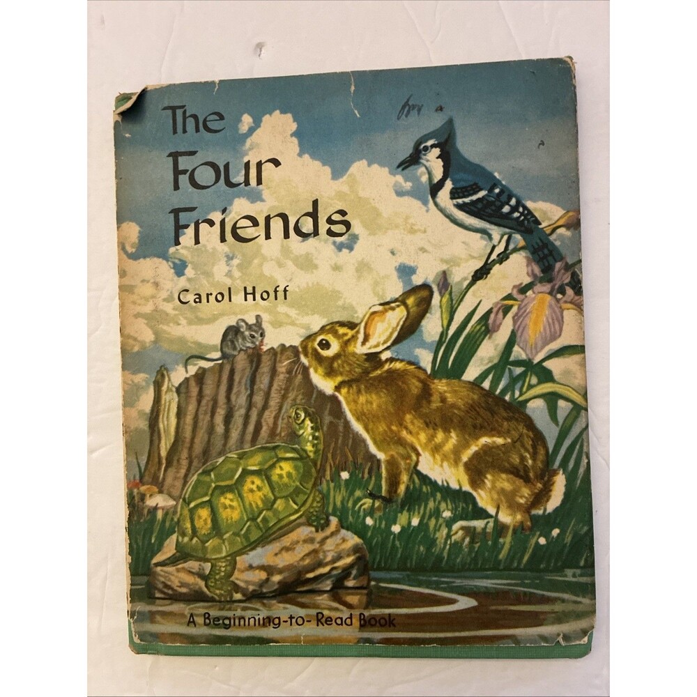 VTG The Four Friends 1958 Illustrated Book Kid Beginning-to-Read HCDJ Carol Hoff